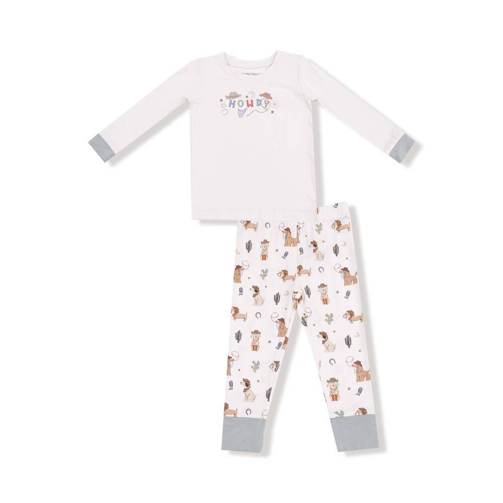 NEW ANGEL DEAR boys long sleeve loungewear set in cowboy dogs